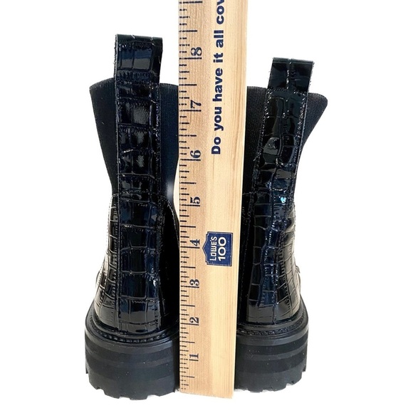 NWT -Loeffler Randall Bridget Chelsea Combat Boots Black Patent Leather Size 5.5 - Picture 15 of 15
